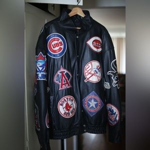 JH Design MLB Patch Real LeatherJacket